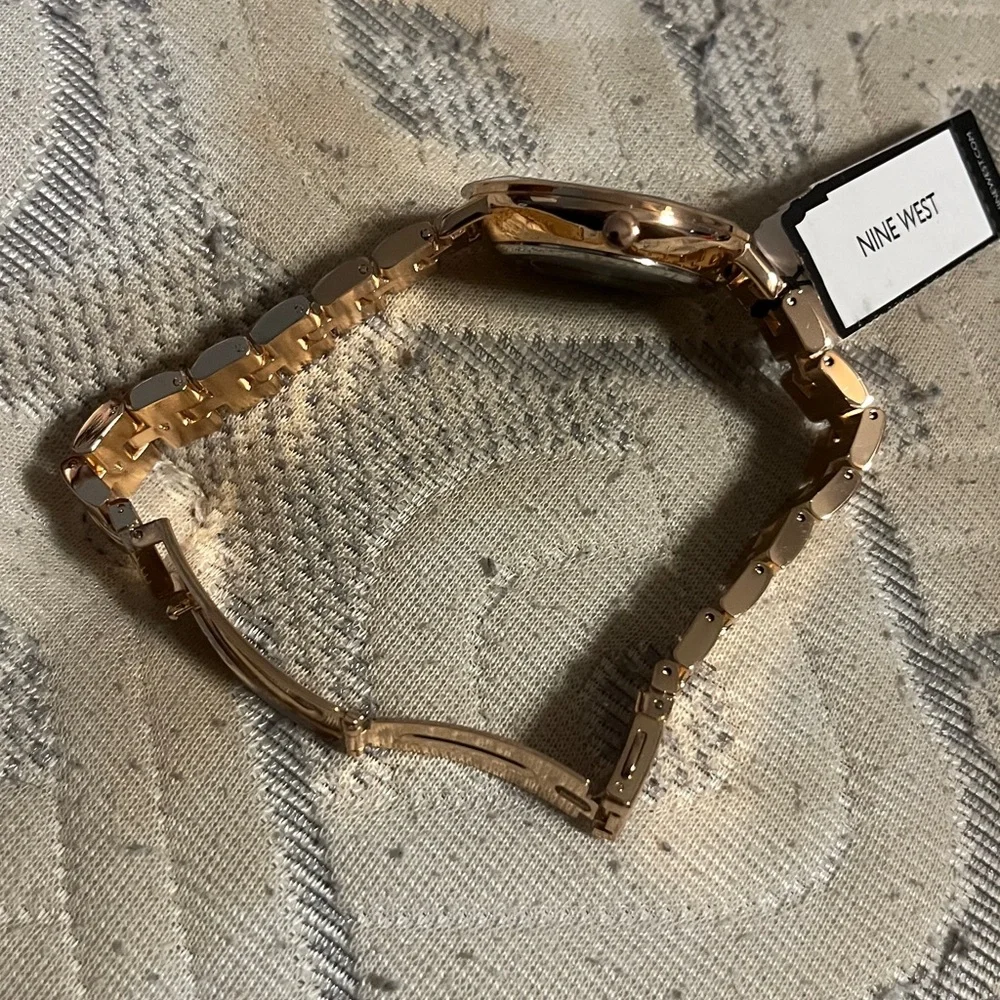 Nine West Metallic Rose Gold Watch - Picture 3 of 7